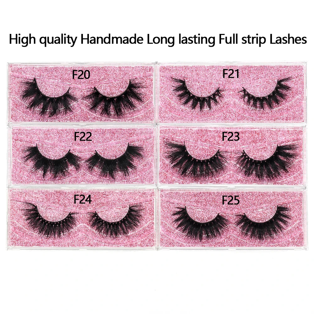 FOXESJI Mink Eye Lashes Fluffy Dramatic Wispy Cross False Eyelashes Strip Lashes Extension Natural Soft 3D Mink Eyelashes Makeup