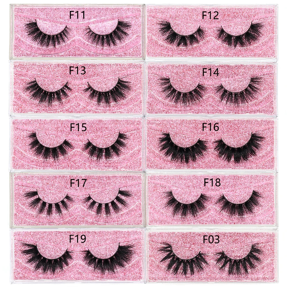 FOXESJI Mink Eye Lashes Fluffy Dramatic Wispy Cross False Eyelashes Strip Lashes Extension Natural Soft 3D Mink Eyelashes Makeup